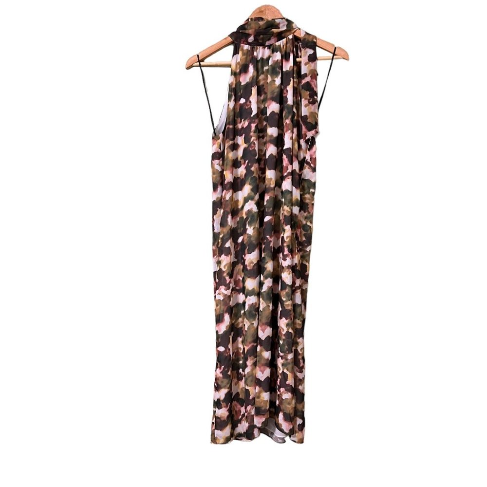T TAHARI NWT Size 12 Zippered Side Neck Tie Lined Sleeveless Mock Neck D… - Picture 3 of 14